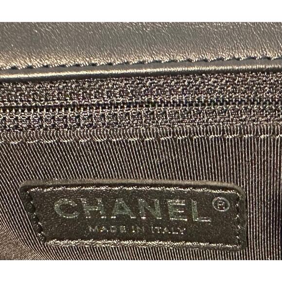 Auth CHANEL Quilted Calfskin 'Chain Around' Large Flap Handbag- Black - NEW - Picture 7 of 15